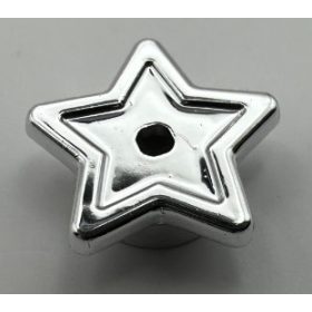   11609 Chrome Silver Plate, Round 1 x 1 with Star and Small Pin Hole or 3498  28619  Custom Chromed by Bubul