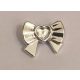11618 Chrome Silver Friends Accessories Hair Decoration, Bow with Heart, Long Ribbon and Pin Custom Chromed by BUBUL