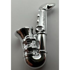   Chrome Silver Minifig, Utensil Saxophone  13808 Custom Chromed by BUBUL