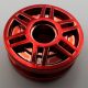 56902, 13971 | Chrome Red Wheel 18mm D. x 8mm with Fake Bolts and Deep Spokes with Inner Ring | Custom Chromed by BUBUL