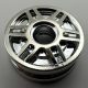 56902, 13971 | Chrome Silver Wheel 18mm D. x 8mm with Fake Bolts and Deep Spokes with Inner Ring | Custom Chromed by BUBUL