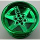 15038 Chrome GREEN Chrome  Wheel 56mm D. x 34mm Technic Racing Medium or 51150 Custom Chromed by Bubul  