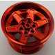 15038 Chrome-RED Wheel 56mm D. x 34mm Technic Racing Medium, 6 Pin Holes or 51150 Custom chromed by Bubul