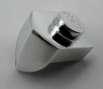 15070 Chrome Silver Plate, Modified 1 x 1 with Tooth Vertical Custom chromed by Bubul