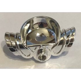   15086 Chrome Silver Minifigure Armor Shoulder Pads with Neck Protection, Front Stud and 2 Back Studs Custom Chromed by BUBUL