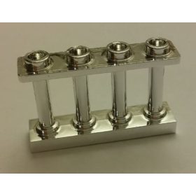   Chrome Silver Fence Spindled 1 x 4 x 2 with 4 Studs  number: 15332 Custom Chromed by Bubul
