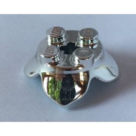   Chrome Silver Brick, Round 2 x 2 with 4 Petals Base and Axle Hole  15469 Custom Chromed by BUBUL
