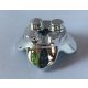 Chrome Silver Brick, Round 2 x 2 with 4 Petals Base and Axle Hole  15469 Custom Chromed by BUBUL