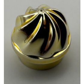   15470 Chrome Gold Plate, Round 1 x 1 with Swirled Top  Custom Chromed by BUBUL