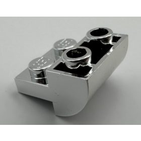   1750 Chrome Silver Slope, Curved 2 x 2 x 1 Inverted with 2 Recessed Studs Custom Chromed by BUBUL