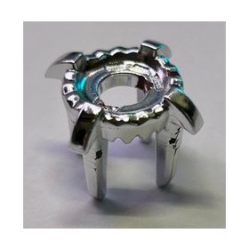   18165 Chrome Silver Minifigure, Headgear Crown with 4 Tall Spikes Custom Chromed by BUBUL