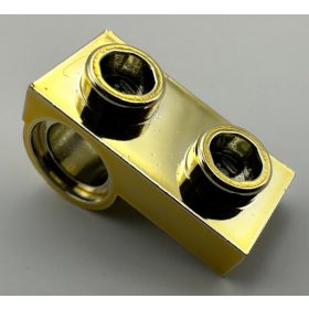   18677 Chrome Gold Plate, Modified 1 x 2 with Pin Hole on Bottom or 28809  Custom Chromed by BUBUL