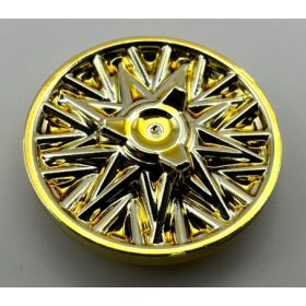   1872 Chrome Gold Wheel Cover Thin Spoke and Spinner - for Wheel 18976 or 100729 Custom Chromed by BUBUL