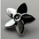 18853 Chrome Silver Friends Accessories Hair Decoration, Flower with Pointed Petals and Small Pin Custom Chromed by BUBUL