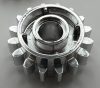 18946 Chrome Silver Technic, Gear 16 Tooth with Clutch on Both Sides  chromed by Bubul