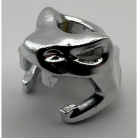   18962 Chrome Silver Minifigure, Headgear Helmet Snake Skull Custom Chromed by BUBUL