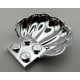 18970 Chrome Silver Clam / Scallop Shell with 4 Studs Custom chromed by Bubul