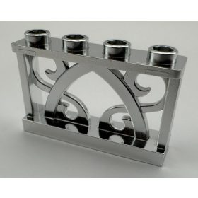   Chrome Silver Fence 1 x 4 x 2 Ornamental with 4 Studs  19121  Custom Chromed by BUBUL