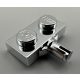 21445 Chrome Silver Plate, Modified 1 x 2 with Wheel Holder   Custom Chromed by BUBUL
