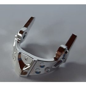   Chrome Silver Minifigure, Visor Pointed with Round Dimples and Spikes  22393 Custom Chromed by BUBUL