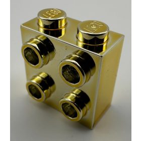   22885 | Chrome Gold Brick, Modified 1 x 2 x 1 2/3 with Studs on 1 Side | Custom Chromed by BUBUL