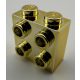 22885 | Chrome Gold Brick, Modified 1 x 2 x 1 2/3 with Studs on 1 Side | Custom Chromed by BUBUL