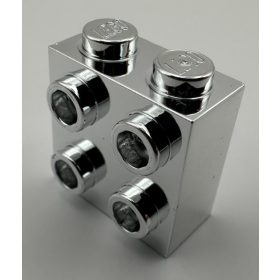   22885 | Chrome Silver Brick, Modified 1 x 2 x 1 2/3 with Studs on 1 Side | Custom Chromed by BUBUL