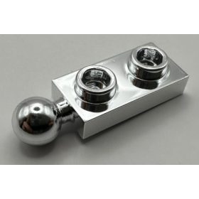   22890 Chrome Silver Plate, Modified 1 x 2 with Tow Ball on End Custom Chromed by BUBUL