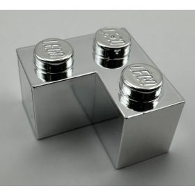   Chrome Silver Brick 2 x 2 Corner    Part: 2357  Custom chromed by Bubul