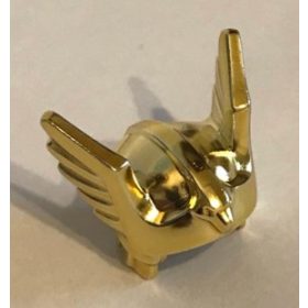   24088 Chrome Gold Minifigure, Headgear Helmet with Wings and Eagle Head Custom Chromed by BUBUL