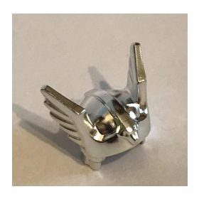   24088 Chrome Silver Minifigure, Headgear Helmet with Wings and Eagle Head Custom Chromed by BUBUL