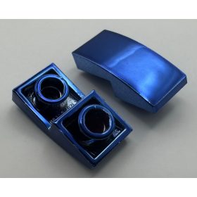   24201_Chrome BLUE Slope, Curved 2 x 1 Inverted  Custom Chromed by BUBUL