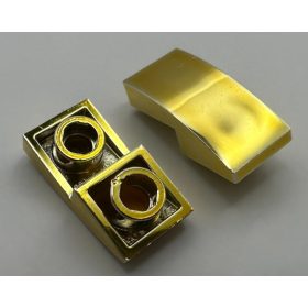   24201_Chrome Goldr Slope, Curved 2 x 1 Inverted  Custom Chromed by BUBUL