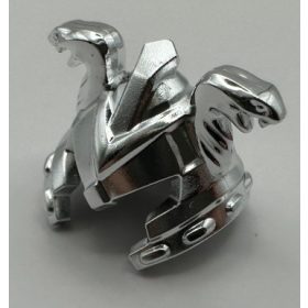   24484 Chrome SilverMinifigure, Headgear Helmet Ninjago with Cheek Protection and  Snake Heads  Custom Chromed by BUBUL