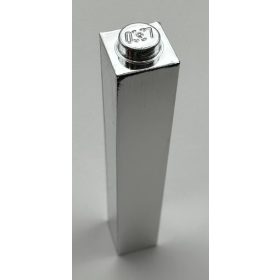   Chrome Silver Brick 1 x 1 x 5 - Blocked Open Stud or Hollow Stud 2453a or 2453 or 2453b Custom Chromed by BUBUL