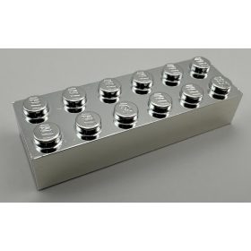   2456 Chrome Silver Brick 2 x 6  or 44237 Custom Chromed by BUBUL