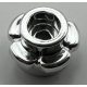 24866 Chrome Silver Plate, Round 1 x 1 with Flower Edge  Custom Chromed by BUBUL