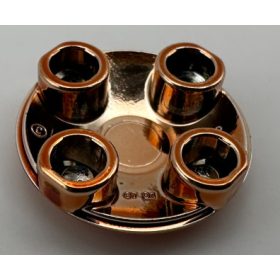   2654, 54196 | Chrome Copper Plate, Round 2 x 2 with Rounded Bottom (Boat Stud) | Custom Chromed by Bubul