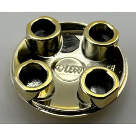   2654, 54196 | Chrome Gold Plate, Round 2 x 2 with Rounded Bottom (Boat Stud) | Custom Chromed by Bubul