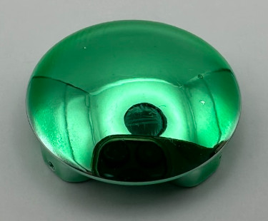 2654, 54196 | Chrome Green Plate, Round 2 x 2 with Rounded Bottom (Boat Stud) | Custom Chromed by Bubul