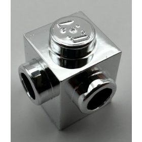   26604  Chrome Silver Brick, Modified 1 x 1 with Studs on 2 Sides, Adjacent  Custom Chromed by BUBUL