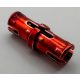 2780 | Chrome Red Technic, Pin with Friction Ridges Lengthwise WITH Center Slots | Custom Chromed by Bubul