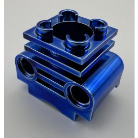   2850b Chrome BLUE Technic Engine Cylinder  Custom chromed by Bubul