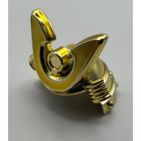   28679 Chrome Gold Minifigure, Headgear Helmet Ninja (Samurai) Kabuto with Large Curved Crest and Rivets Custom chromed by Bubul