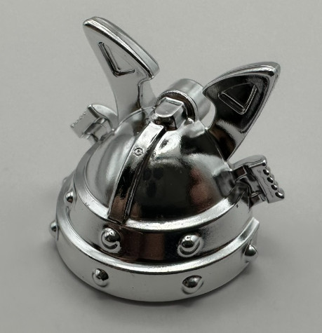 28679 Chrome Silver Minifigure, Headgear Helmet Ninja (Samurai) Kabuto with Large Curved Crest and Rivets Custom chromed by Bubul