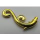 28870 | Chrome Gold Plant Stem, Curved with 2 Thorns and 2 Swirls |  Custom Chromed by BUBUL