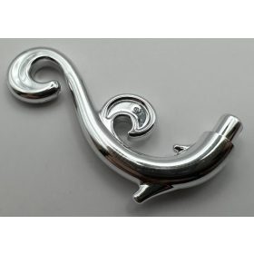   28870 | Chrome Silver Plant Stem, Curved with 2 Thorns and 2 Swirls |   Custom Chromed by BUBUL