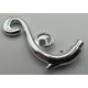 28870 | Chrome Silver Plant Stem, Curved with 2 Thorns and 2 Swirls |   Custom Chromed by BUBUL