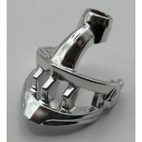   Chrome Silver Minifigure, Visor Pointed with Face Grille  29344 or 22400 Custom Chromed by BUBUL