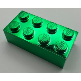 3001 | Chrome Green Brick 2 x 4 | Custom Chromed by Bubul